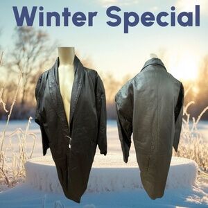 Evan Todd,Woman,genuine Leather Coat,Black,Sz L,Long,Long Sleeve,,Pockets.!